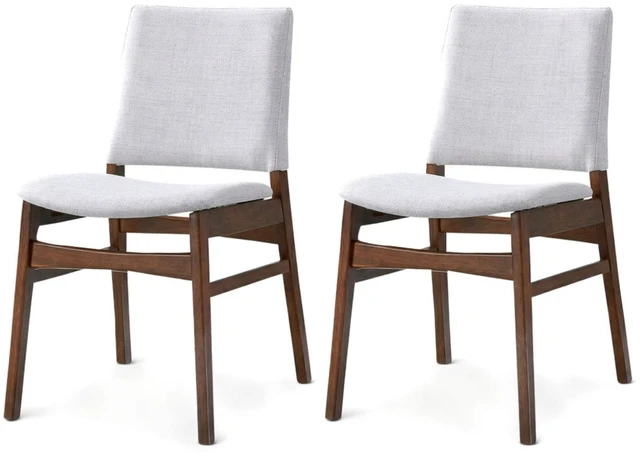 Alt view image 3 of 7 - Solid Dining Table Set, Rectangular Kitchen Dining Table and Upholstered Leather Chairs Mid-Century Furniture Set