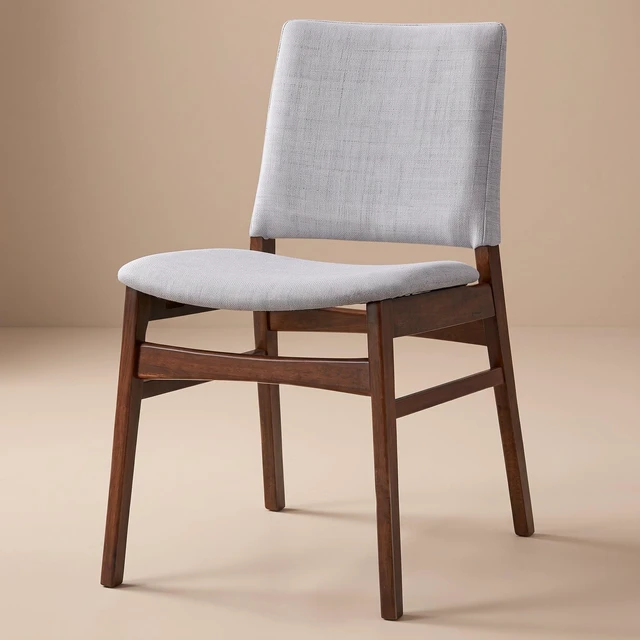 Alt view image 4 of 7 - Solid Dining Table Set, Rectangular Kitchen Dining Table and Upholstered Leather Chairs Mid-Century Furniture Set