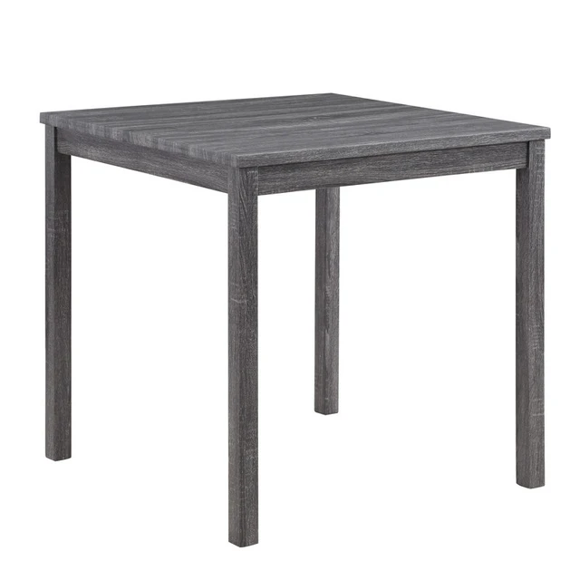 Alt view image 3 of 6 - Lucenzo 5 Piece Counter Height 36 Inch Pub Table Set with Tufted Linen Stools, Gray, Dining Kitchen Sets
