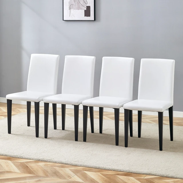 Alt view image 4 of 7 - Pull Table Dining Chair Set, Medium Density Fiberboard Tabletop with Black Metal Table Legs Extendable Pull Mid-Century