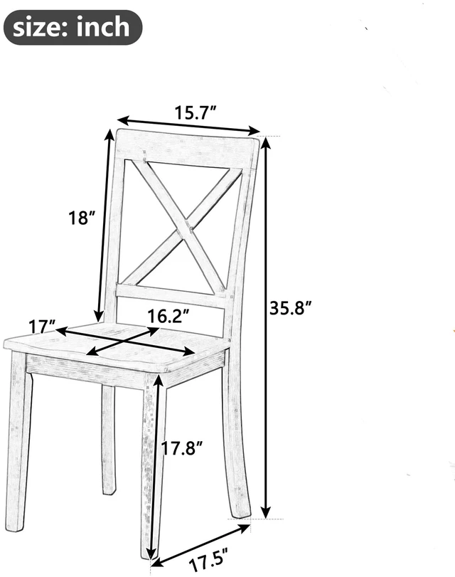 Alt view image 2 of 7 - 4 Pieces Dining Chairs Set for 4 Persons, Kitchen Solid Chairs, White, MDF, Dining Kitchen Sets