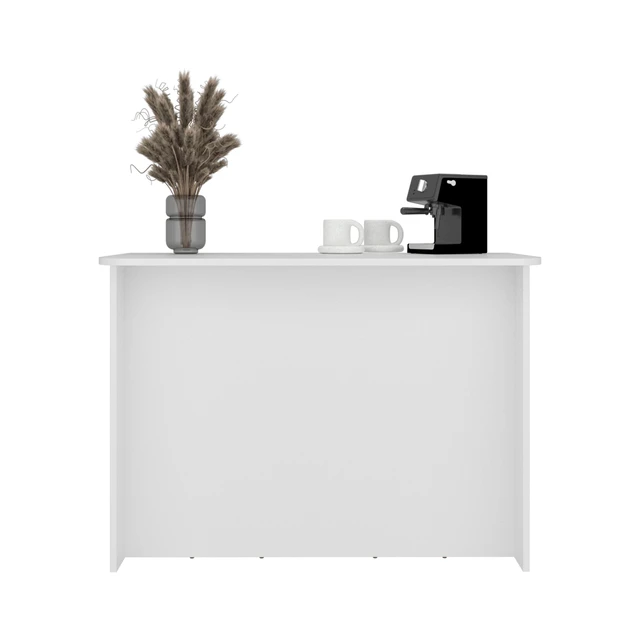 Alt view image 6 of 7 - Open Shelves Kitchen Island, White, Particle Board, Kitchen Islands Carts