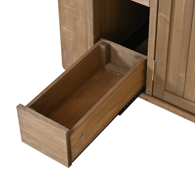 Alt view image 4 of 6 - 54.33 Inch Rolling Outdoor Kitchen Cart, Solid Wood Frame with Stainless Steel Top Spice Rack Towel Rack Lockable