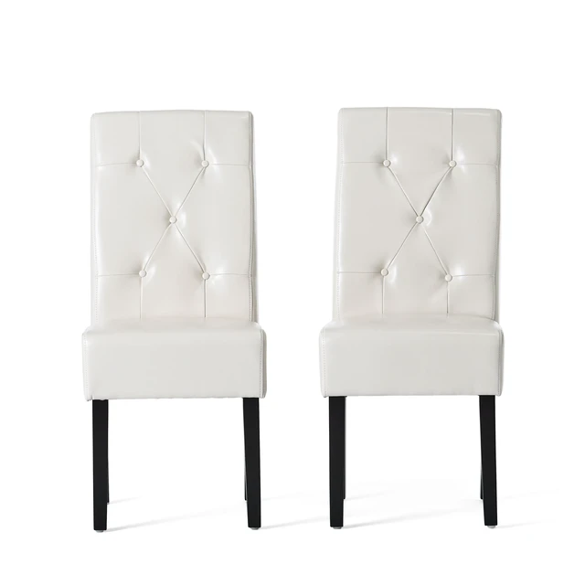Alt view image 2 of 7 - Dining Chair, Ivory, Bonded Leather, Seating for Dining