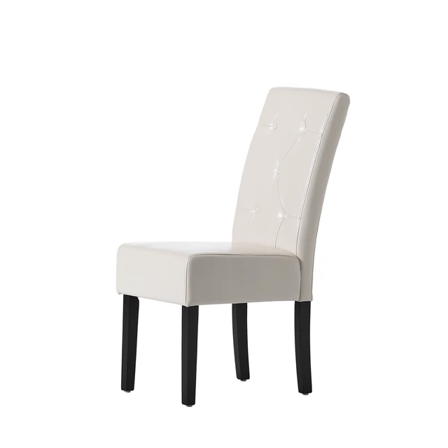 Alt view image 7 of 7 - Dining Chair, Ivory, Bonded Leather, Seating for Dining