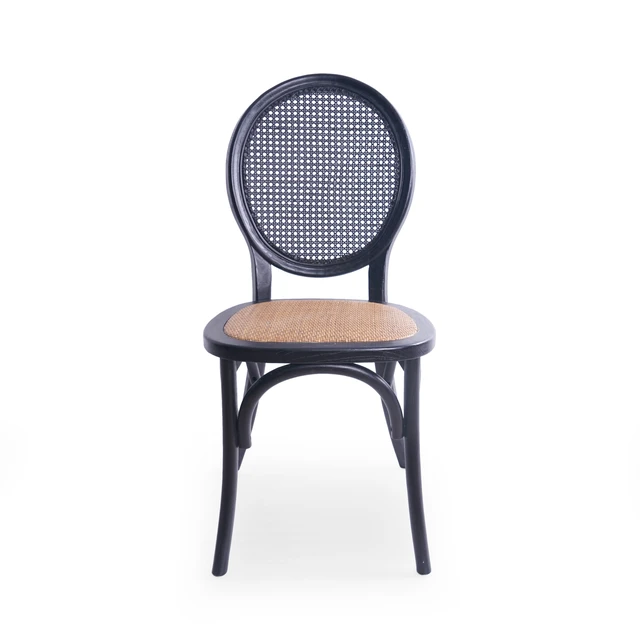 Alt view image 5 of 7 - Dining Chair Set, Matte Black, Rattan, Seating for Dining