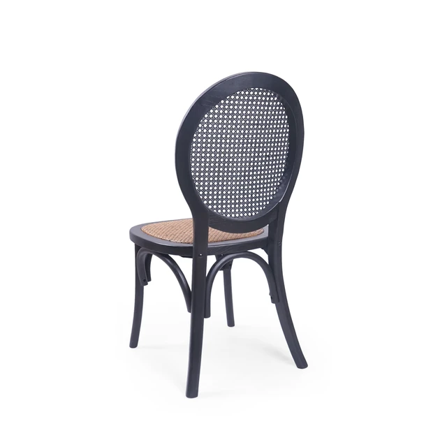 Alt view image 7 of 7 - Dining Chair Set, Matte Black, Rattan, Seating for Dining