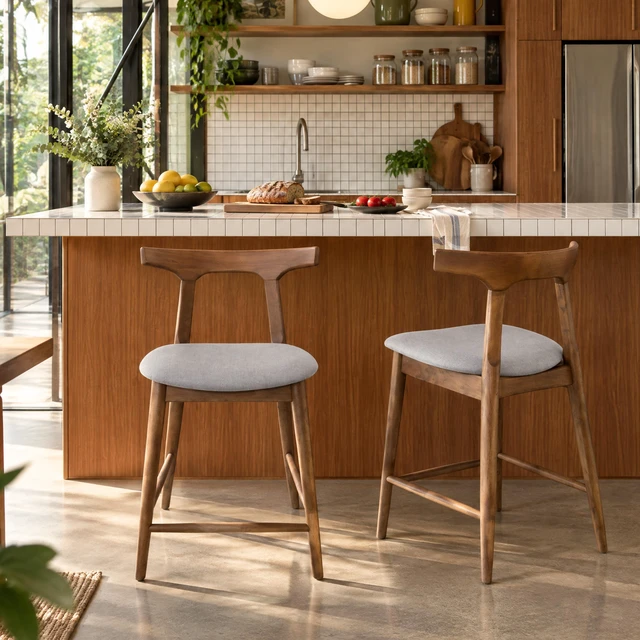 Main image of Counter Chair, Walnut, Rubber Wood, Seating for Dining