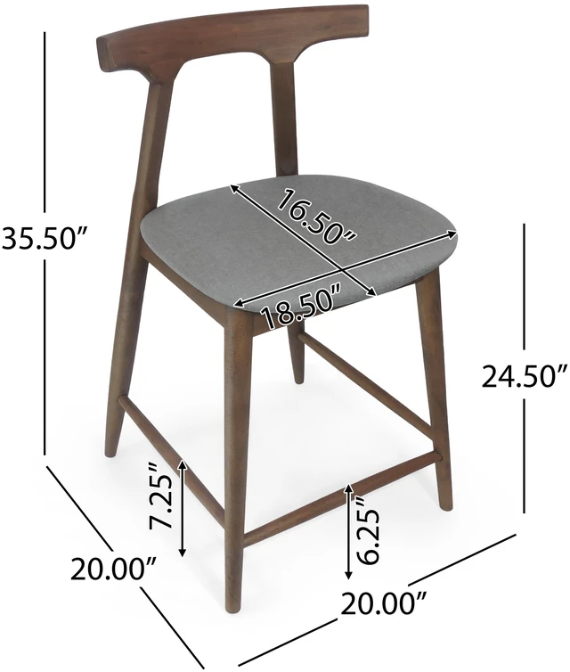 Alt view image 5 of 7 - Counter Chair, Walnut, Rubber Wood, Seating for Dining