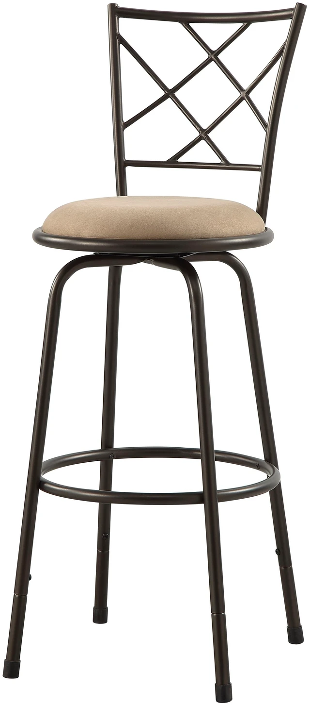 Alt view image 4 of 7 - Set Convertible Chairs Swivel Counter Height, Pub Height Bar Stools Rotating Seats Iron Frame Dining Furniture, Dark