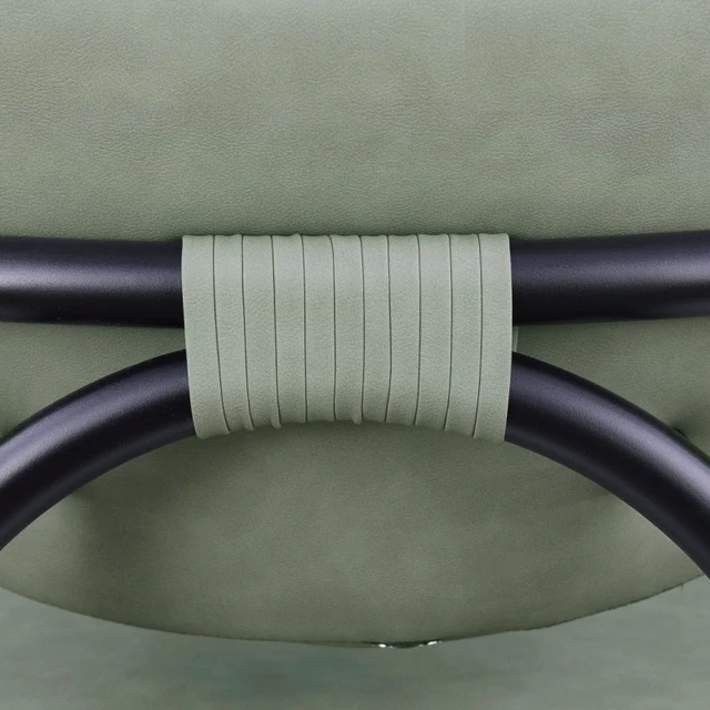 Alt view image 6 of 7 - Dining Chair with Upholstered Seat and Back, Iron Frame Armrests Kitchen and Dining Chair Sage, Sage, Iron