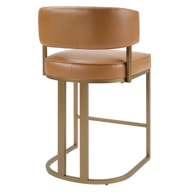 Alt view image 7 of 7 - One Size Upholstered Counter Stool, Brown, Seating for Dining