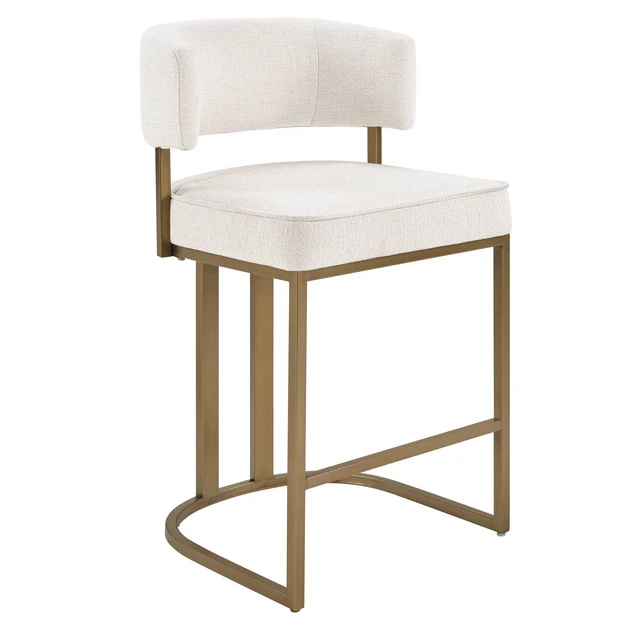 Alt view image 3 of 7 - One Size Upholstered Counter Stool, Ivory, Seating for Dining