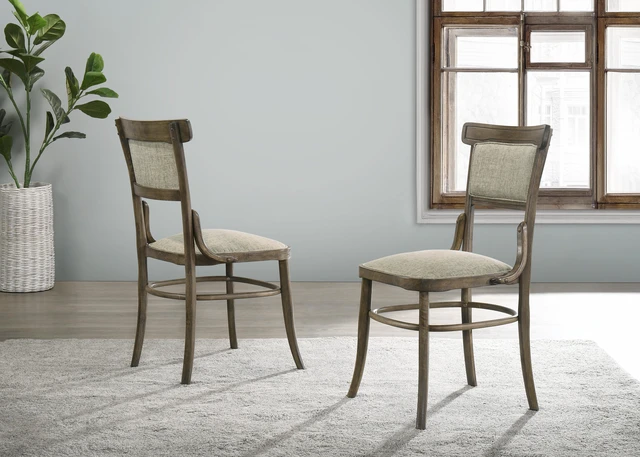 Main image of Bistro Set 19 Inch Wide Fabric Dining Chair with Cushion, Walnut, Solid Wood and MDF, Seating for Dining