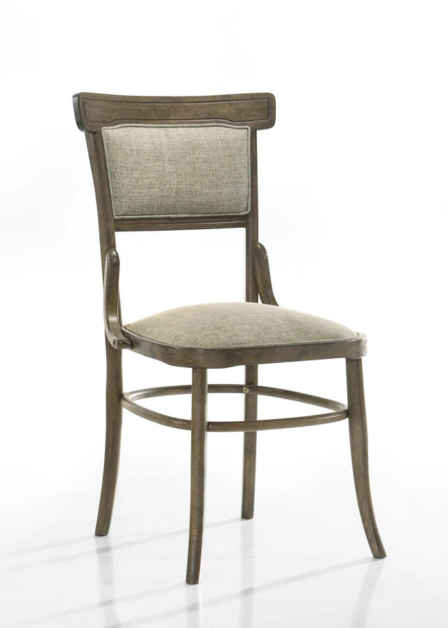 Alt view image 2 of 7 - Bistro Set 19 Inch Wide Fabric Dining Chair with Cushion, Walnut, Solid Wood and MDF, Seating for Dining