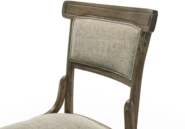 Alt view image 6 of 7 - Bistro Set 19 Inch Wide Fabric Dining Chair with Cushion, Walnut, Solid Wood and MDF, Seating for Dining