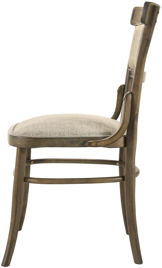 Alt view image 4 of 7 - Bistro Set 19 Inch Wide Fabric Dining Chair with Cushion, Walnut, Solid Wood and MDF, Seating for Dining