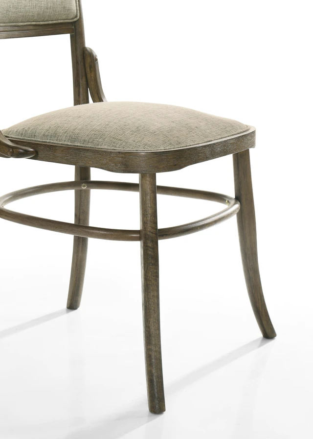 Alt view image 7 of 7 - Bistro Set 19 Inch Wide Fabric Dining Chair with Cushion, Walnut, Solid Wood and MDF, Seating for Dining