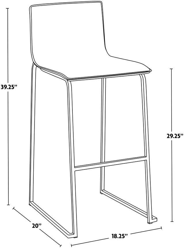 Alt view image 2 of 7 - Barstool in Stainless Steel and Faux Leather Set, Camel, Seating for Dining