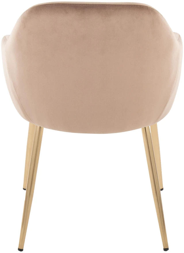 Alt view image 6 of 6 - Dining Chair in Gold Metal and Velvet Set, Brown, Seating for Dining