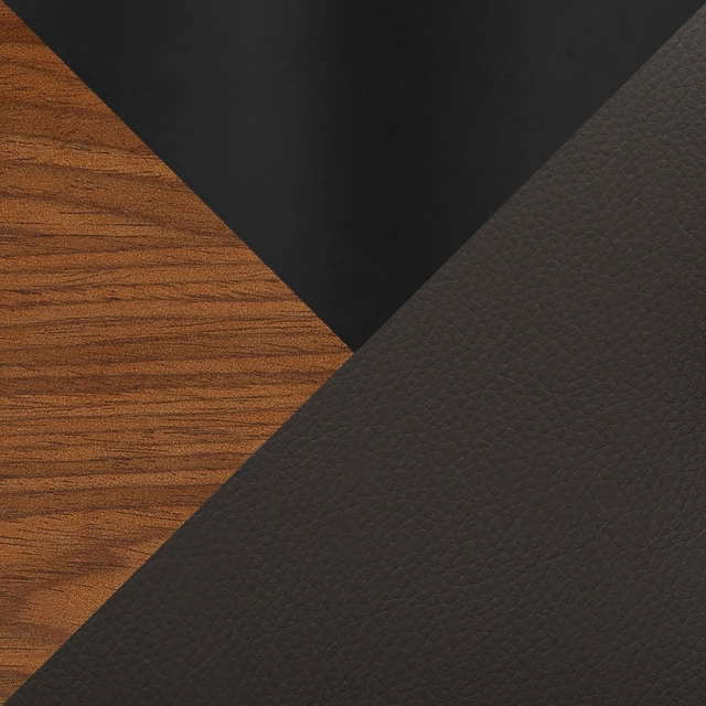 Alt view image 6 of 7 - Fixed Height Counter Stool with Swivel in and Faux Leather with Round Black Metal Footrest Set, Espresso, PU Leather