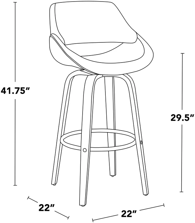 Alt view image 4 of 7 - 30 Inch Fixed Height Barstool with Swivel in and Faux Leather with Round Black Metal Footrest Set, Cream, Seating