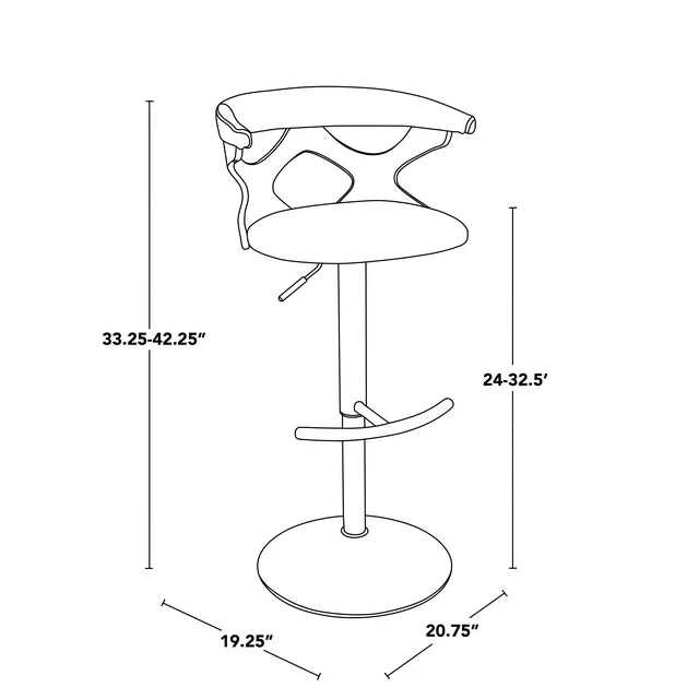 Alt view image 4 of 7 - Mid-Century Adjustable Barstool with Swivel, Teal Fabric Set, Seating for Dining