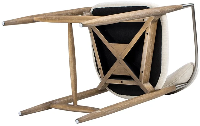 Alt view image 7 of 7 - Artemis 26 Inch Mixed Material Upholstered Counter Stool, Chenille, White, Seating for Dining