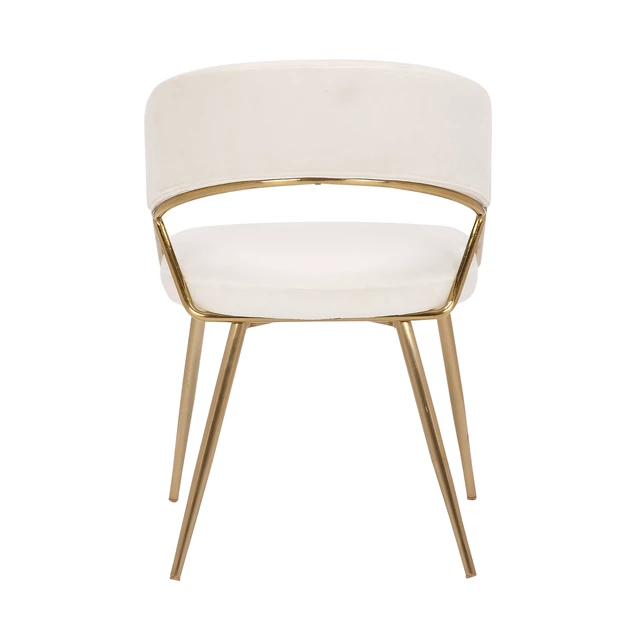 Alt view image 5 of 5 - Jie Glam Dining Chair in Steel and Velvet Set, Cream, Seating for Dining