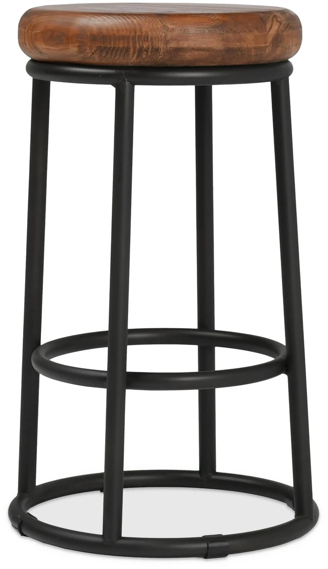 Main image of Jaden 24 Inch Counter Stool Iron, Brown Black, Wood and Metal, Seating for Dining