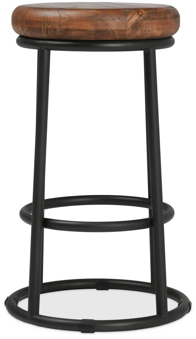 Alt view image 2 of 5 - Jaden 24 Inch Counter Stool Iron, Brown Black, Wood and Metal, Seating for Dining