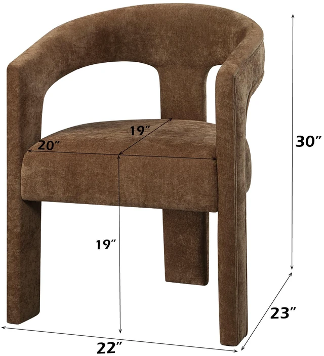 Alt view image 6 of 7 - Leonardo Linen Arm Chair Set, Brown, Linen and Synthetic Wood, Seating for Dining