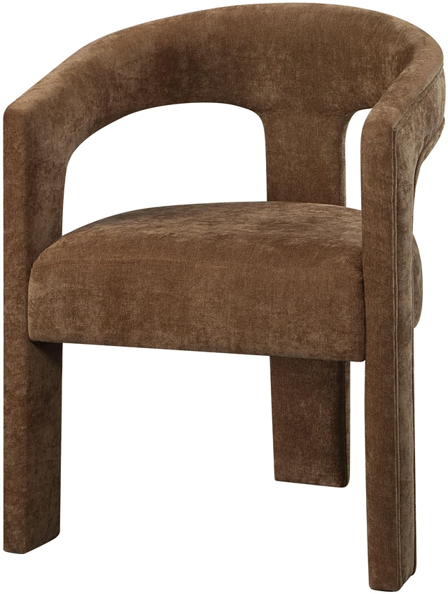 Main image of Leonardo Linen Arm Chair Set, Brown, Linen and Synthetic Wood, Seating for Dining
