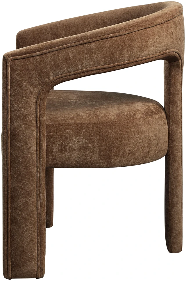 Alt view image 3 of 7 - Leonardo Linen Arm Chair Set, Brown, Linen and Synthetic Wood, Seating for Dining
