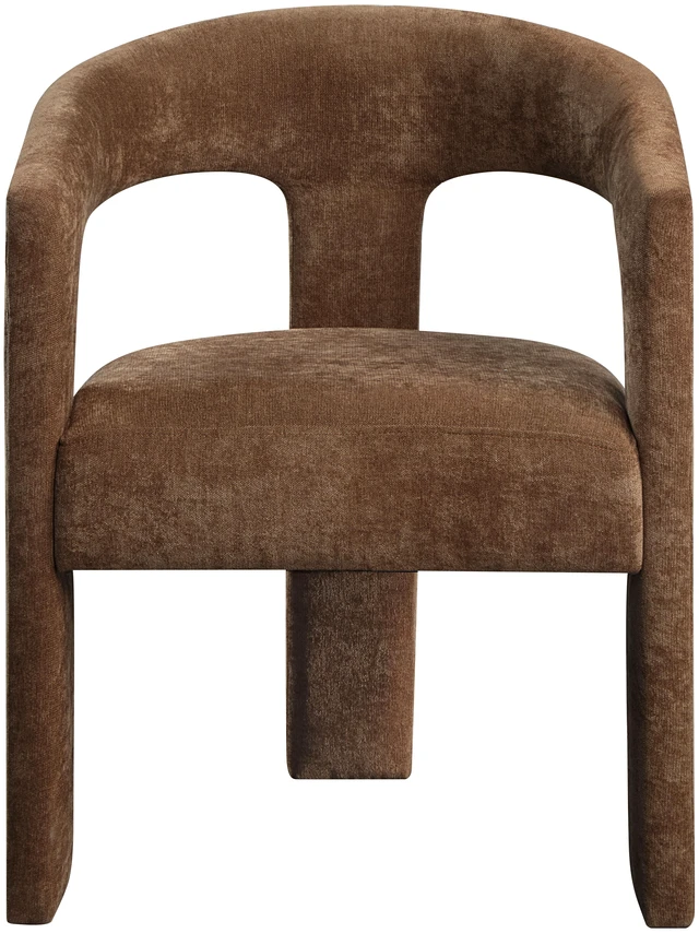 Alt view image 2 of 7 - Leonardo Linen Arm Chair Set, Brown, Linen and Synthetic Wood, Seating for Dining