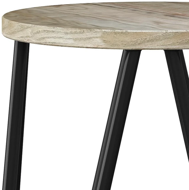 Alt view image 3 of 7 - Webster Solid Elm 26 Inch Metal Counter Height Stool with Wood Seat Set 2, Brown, Seating for Dining