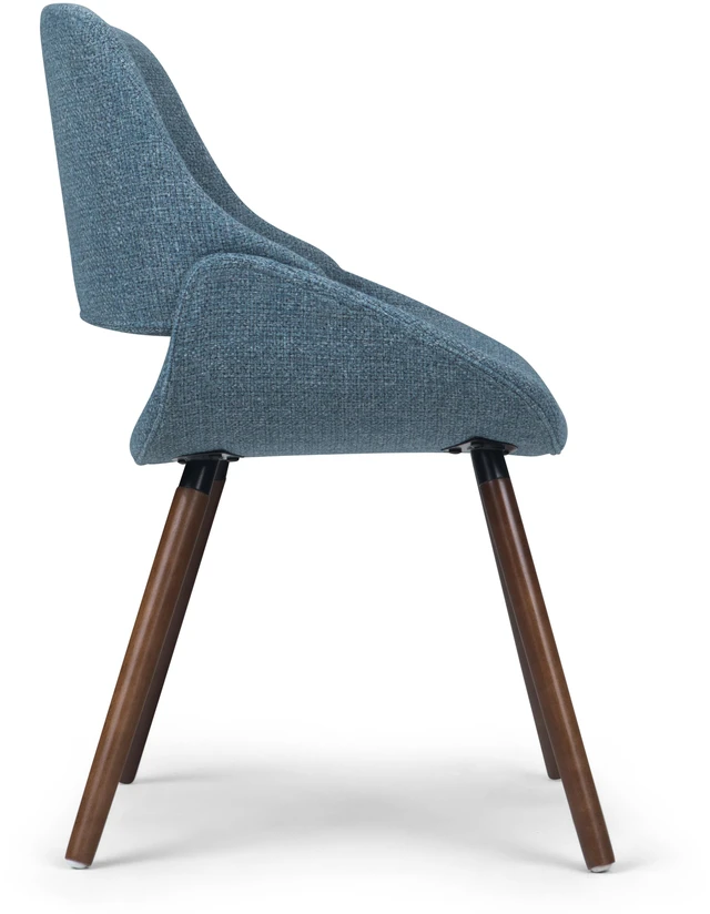 Alt view image 7 of 7 - Bentwood Dining Chair in Denim Woven Fabric, Blue, Wood and Fabric, Seating for Dining