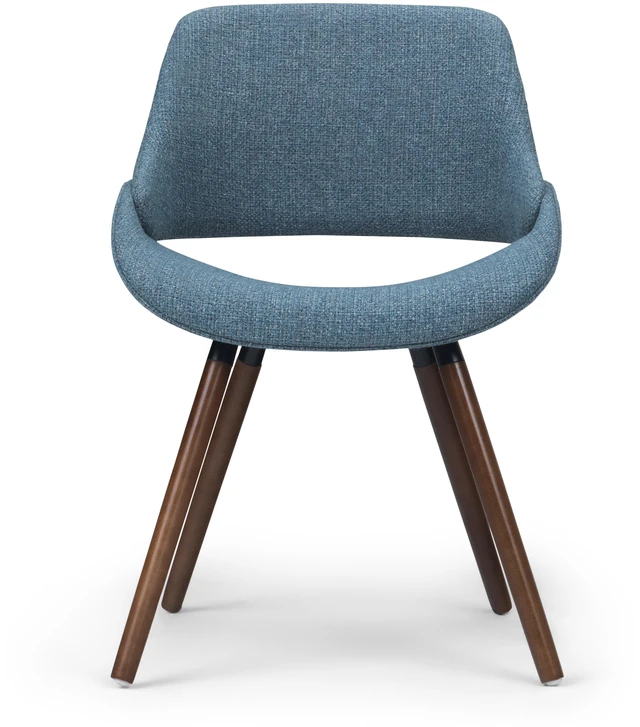 Alt view image 4 of 7 - Bentwood Dining Chair in Denim Woven Fabric, Blue, Wood and Fabric, Seating for Dining