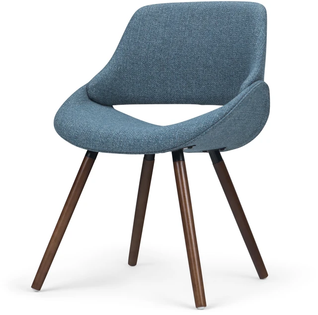 Main image of Bentwood Dining Chair in Denim Woven Fabric, Blue, Wood and Fabric, Seating for Dining