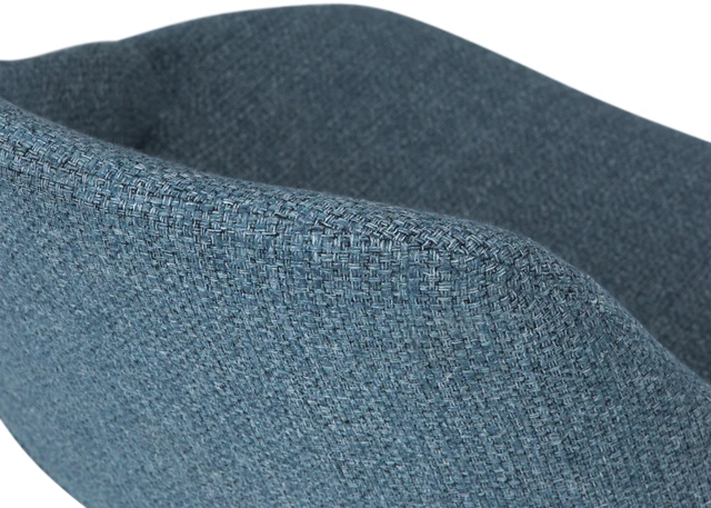 Alt view image 3 of 7 - Bentwood Dining Chair in Denim Woven Fabric, Blue, Wood and Fabric, Seating for Dining
