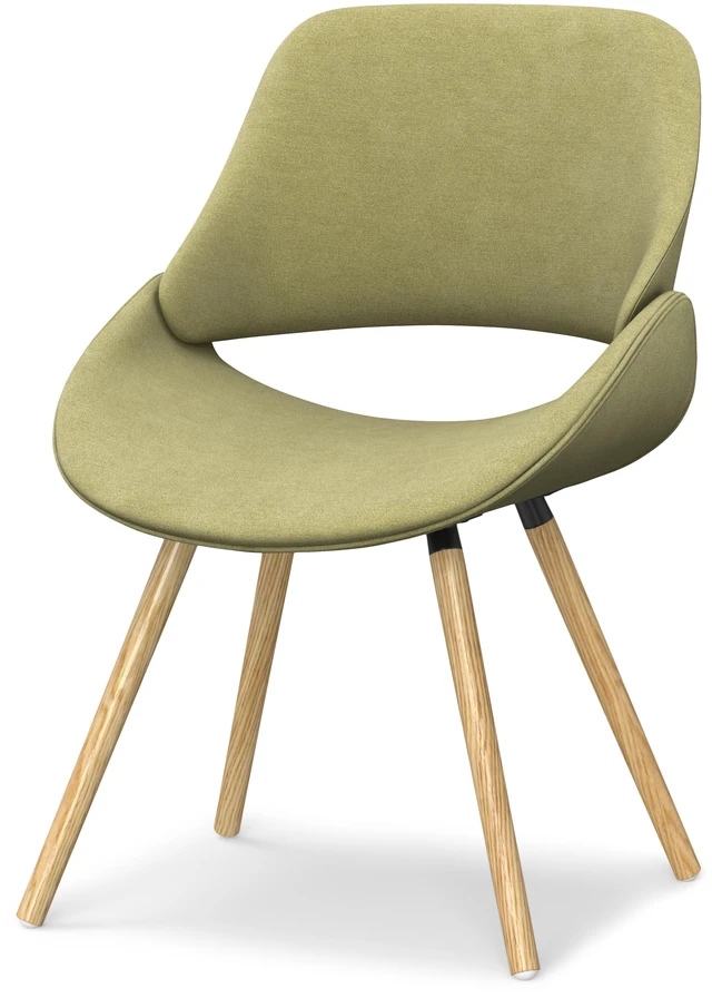Main image of Bentwood Dining Chair with in Acid Woven Fabric, Green, Wood and Fabric, Seating for Dining