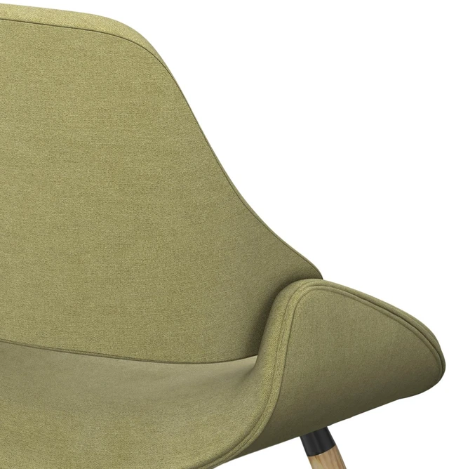 Alt view image 2 of 6 - Bentwood Dining Chair with in Acid Woven Fabric, Green, Wood and Fabric, Seating for Dining