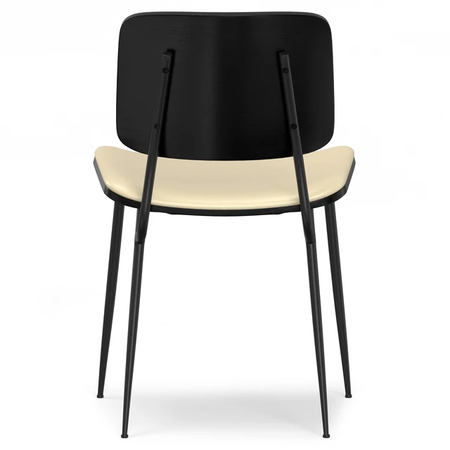 Alt view image 3 of 7 - Dining Chair Set 2 in Vegan Faux Leather, Off White, Seating for Dining
