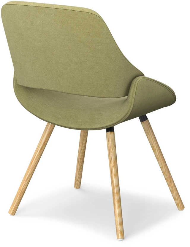 Alt view image 5 of 6 - Bentwood Dining Chair with in Acid Woven Fabric, Green, Wood and Fabric, Seating for Dining