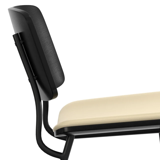 Alt view image 7 of 7 - Dining Chair Set 2 in Vegan Faux Leather, Off White, Seating for Dining