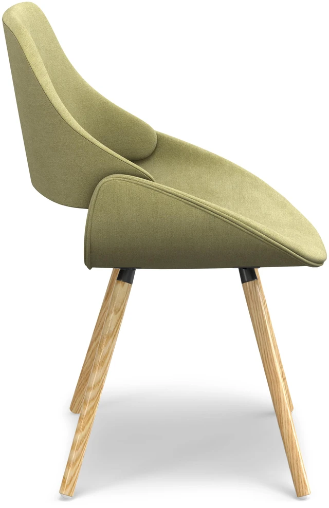 Alt view image 6 of 6 - Bentwood Dining Chair with in Acid Woven Fabric, Green, Wood and Fabric, Seating for Dining