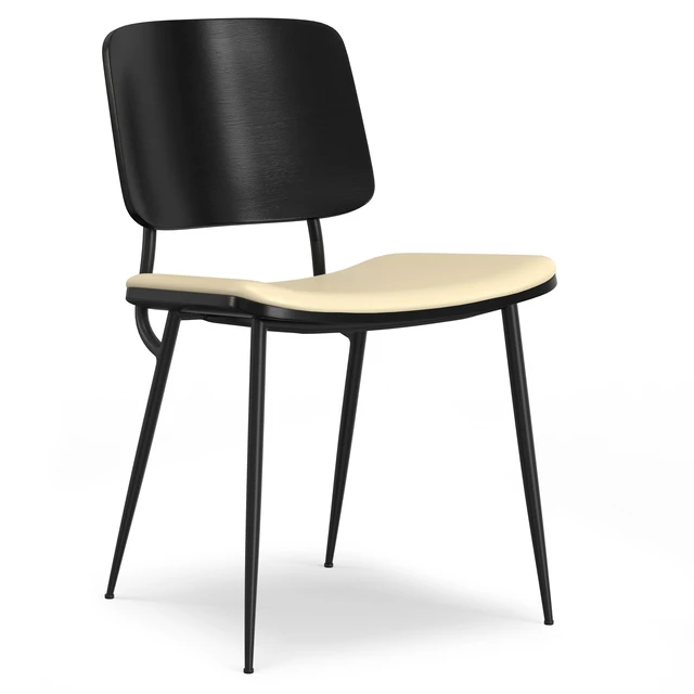 Alt view image 2 of 7 - Dining Chair Set 2 in Vegan Faux Leather, Off White, Seating for Dining