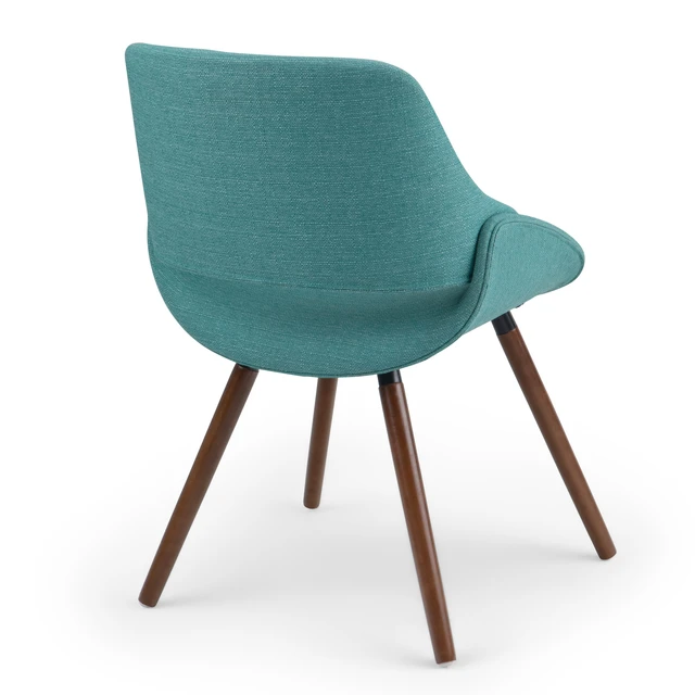Alt view image 5 of 6 - Bentwood Dining Chair in Aqua Woven Fabric, Blue, Wood and Fabric, Seating for Dining