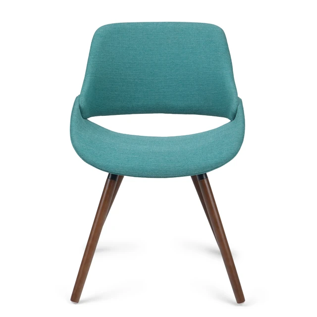 Alt view image 2 of 6 - Bentwood Dining Chair in Aqua Woven Fabric, Blue, Wood and Fabric, Seating for Dining