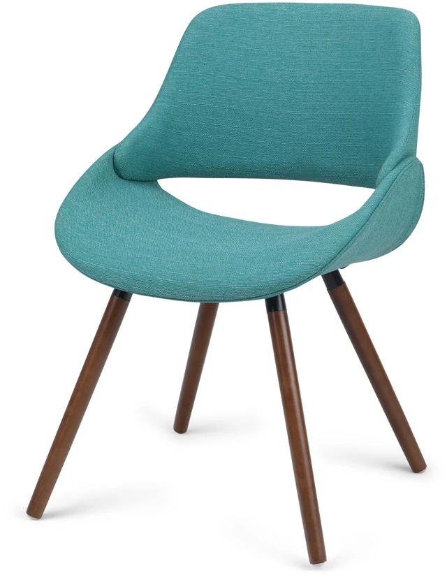 Main image of Bentwood Dining Chair in Aqua Woven Fabric, Blue, Wood and Fabric, Seating for Dining
